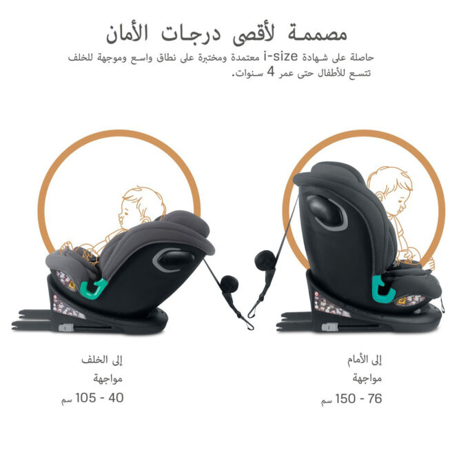 Neobreez i-GAURDIA 360° i-Size Car Seat (0-12Yrs) Max 36kg - Gray