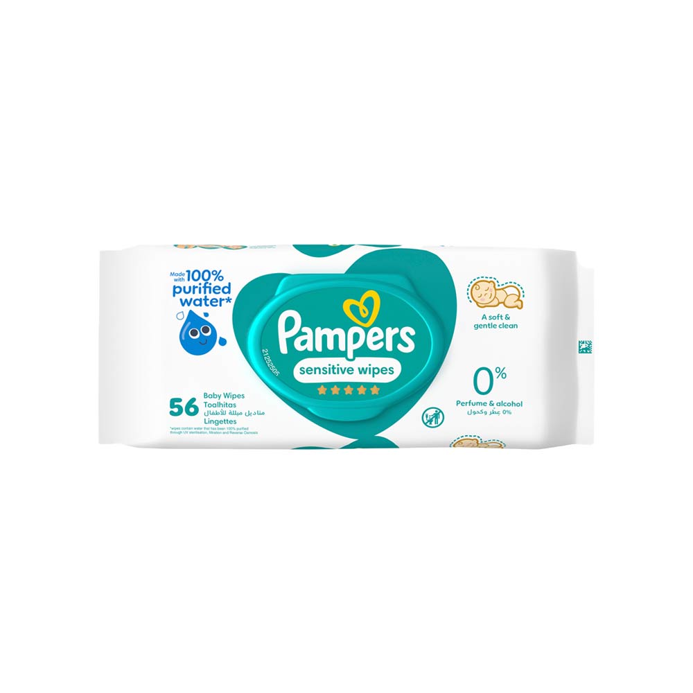 Pampers Sensitive Wipes Water - 56 Wipes