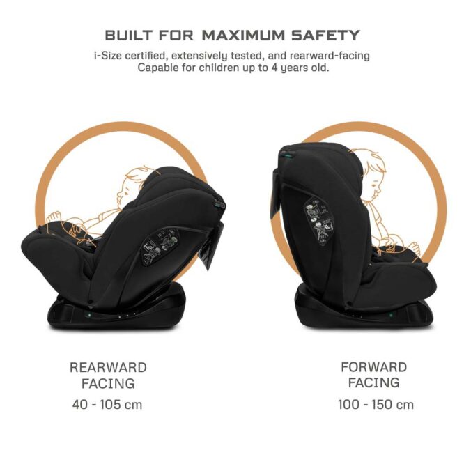 Neobreez i-Hepta i-Size Car Seat (0-12Yrs) Max 36kg - Black