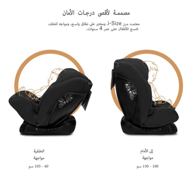 Neobreez i-Hepta i-Size Car Seat (0-12Yrs) Max 36kg - Black