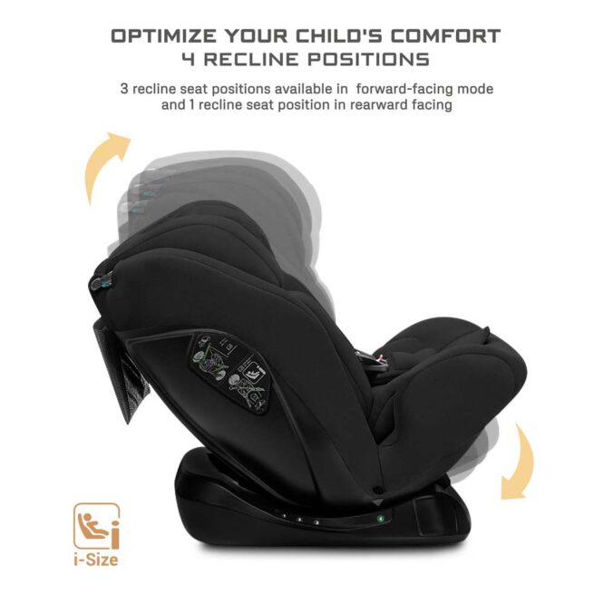 Neobreez i-Hepta i-Size Car Seat (0-12Yrs) Max 36kg - Black