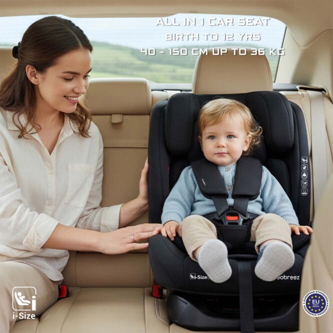 Neobreez i-Hepta i-Size Car Seat (0-12Yrs) Max 36kg - Black