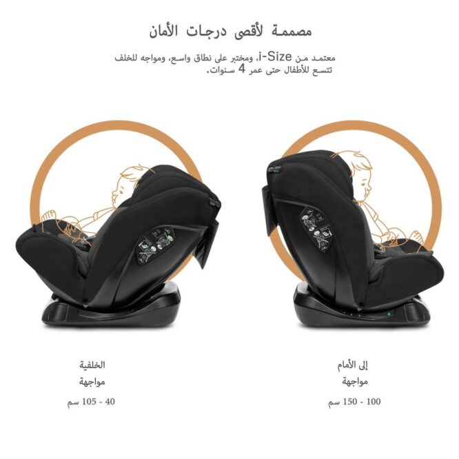 Neobreez i-Hepta i-Size Car Seat (0-12Yrs) Max 36kg - Black/Gray