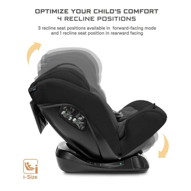 Neobreez i-Hepta i-Size Car Seat (0-12Yrs) Max 36kg - Black/Gray
