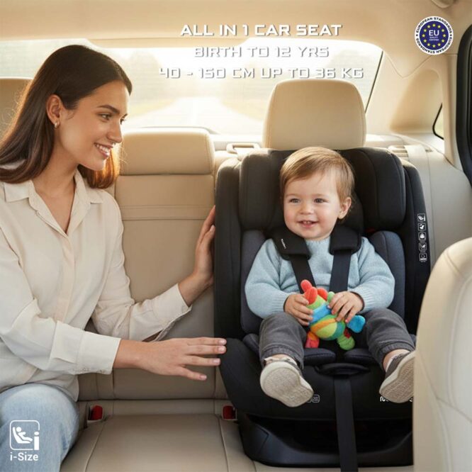 Neobreez i-Hepta i-Size Car Seat (0-12Yrs) Max 36kg - Black/Gray