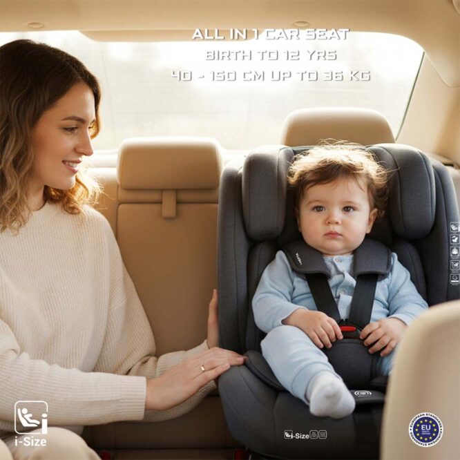 Neobreez i-Hepta i-Size Car Seat (0-12Yrs) Max 36kg - Gray