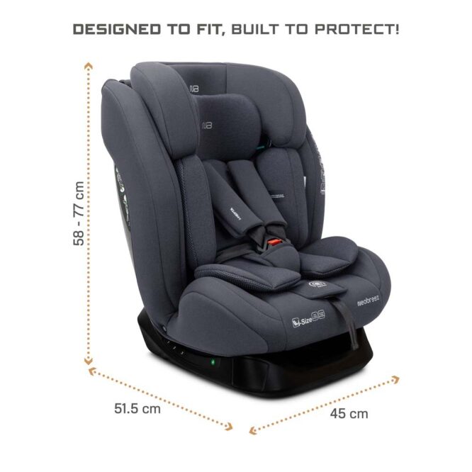 Neobreez i-Hepta i-Size Car Seat (0-12Yrs) Max 36kg - Gray