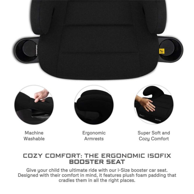 Neobreez i-Sanfaro i-Size Car Seat Booster (6-12Yrs) Max 36kg - Black