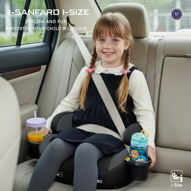 Neobreez i-Sanfaro i-Size Car Seat Booster (6-12Yrs) Max 36kg - Black/Dark Gray