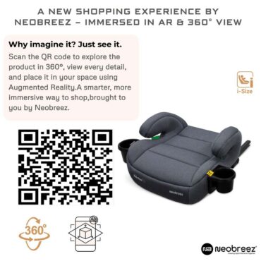 Neobreez i-Sanfaro i-Size Car Seat Booster (6-12Yrs) Max 36kg - Dark Gray