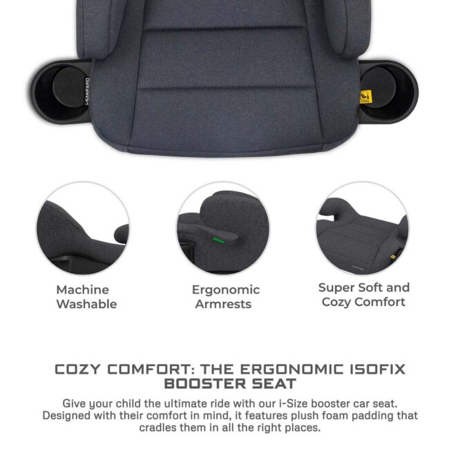 Neobreez i-Sanfaro i-Size Car Seat Booster (6-12Yrs) Max 36kg - Dark Gray