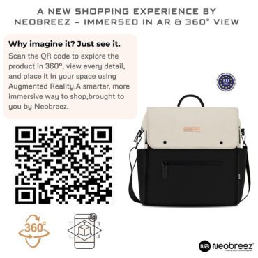 Neobreez Nixe Diaper Bag - Beige/Black