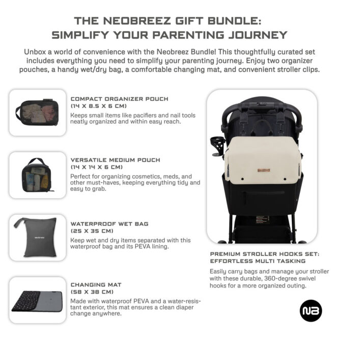 Neobreez Nixe Diaper Bag - Beige/Black