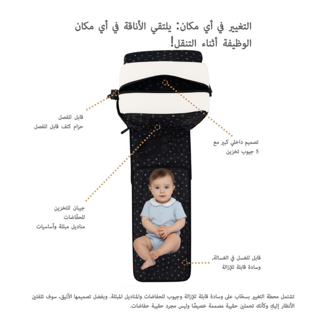 Neobreez Nixe Diaper Bag - Beige/Black