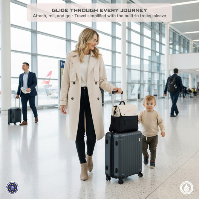 Neobreez Nixe Diaper Bag - Beige/Black