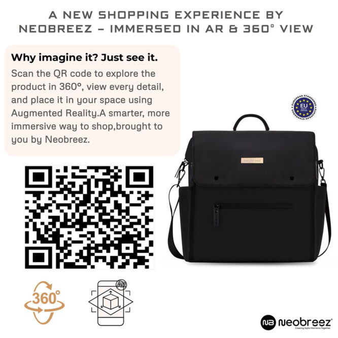 Neobreez Nixe Diaper Bag - Black