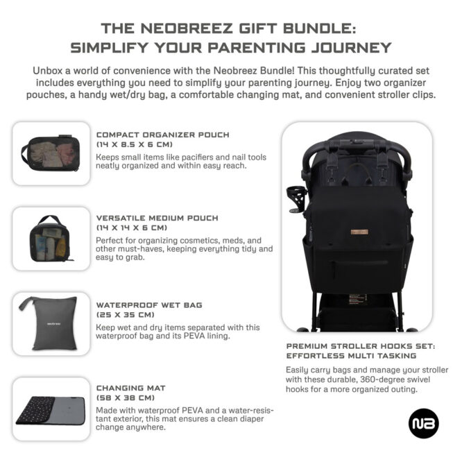 Neobreez Nixe Diaper Bag - Black