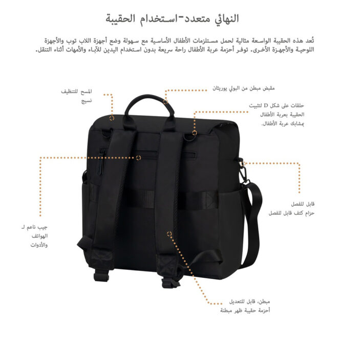 Neobreez Nixe Diaper Bag - Black