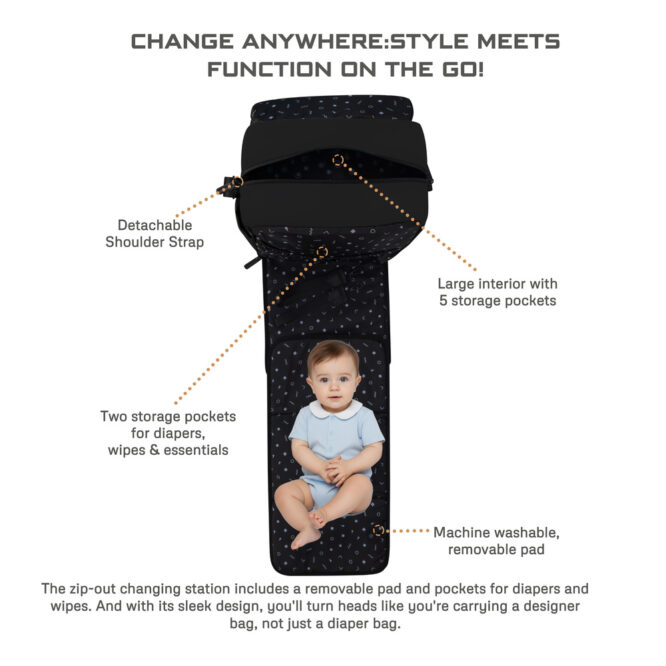 Neobreez Nixe Diaper Bag - Black