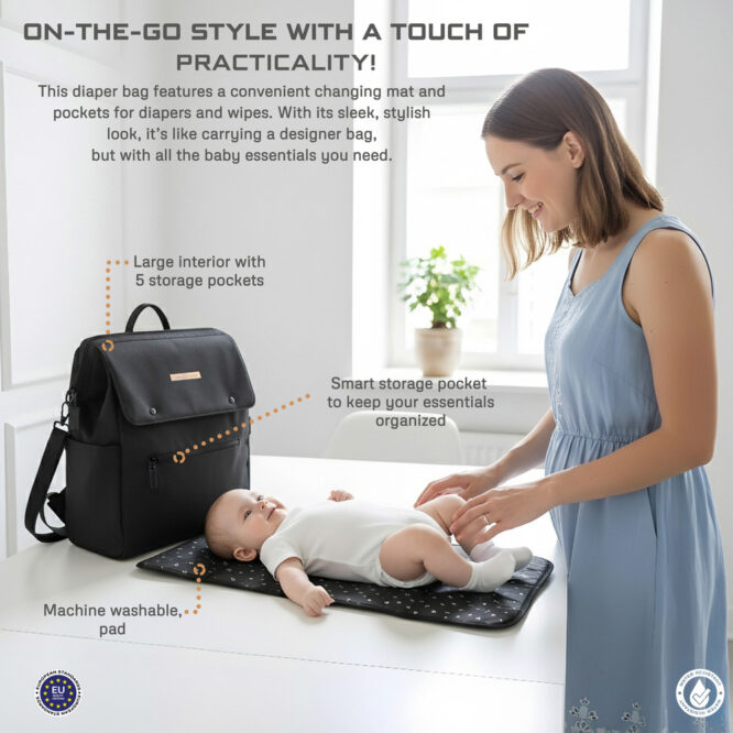 Neobreez Nixe Diaper Bag - Black