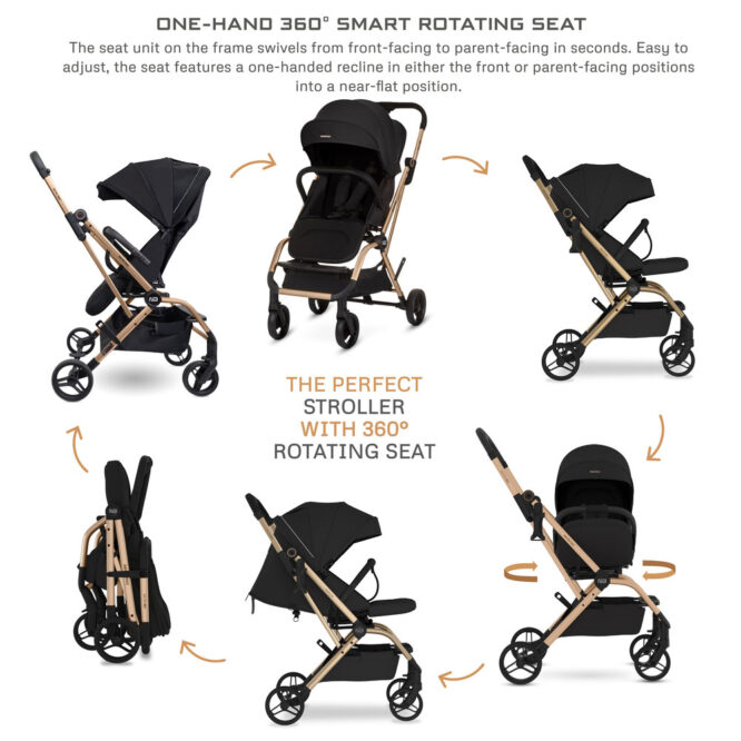 Neobreez Octa 360 Stroller (0-4Yrs) Max 22kg - Black