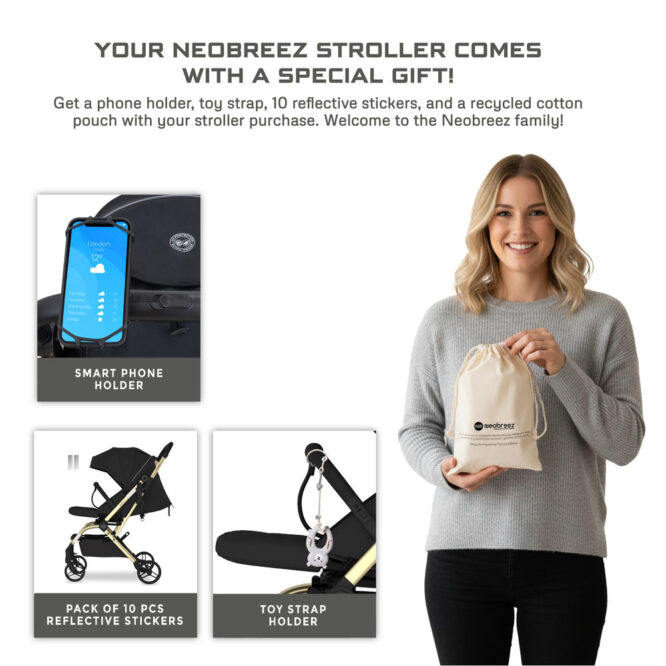 Neobreez Octa 360 Stroller (0-4Yrs) Max 22kg - Black