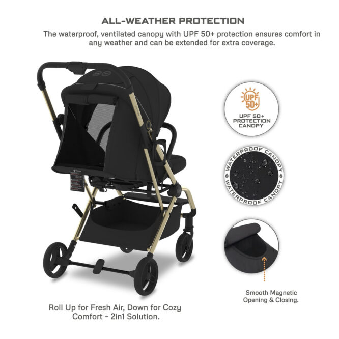 Neobreez Octa 360 Stroller (0-4Yrs) Max 22kg - Black