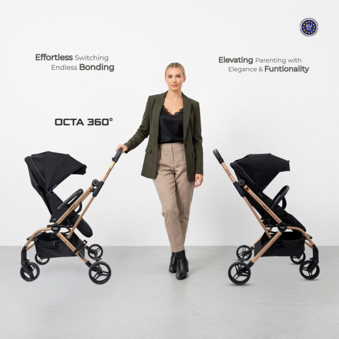Neobreez Octa 360 Stroller (0-4Yrs) Max 22kg - Black
