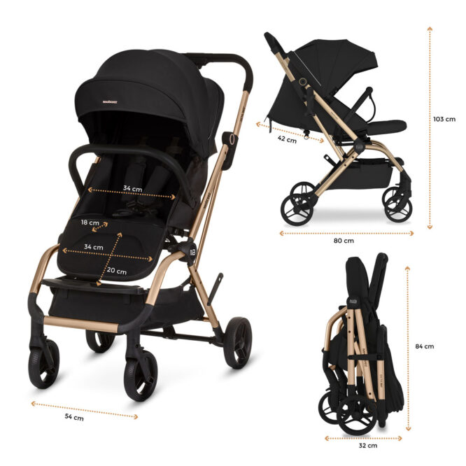 Neobreez Octa 360 Stroller (0-4Yrs) Max 22kg - Black