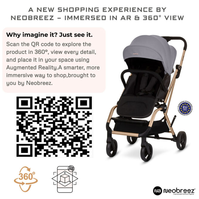 Neobreez Octa 360 Stroller (0-4Yrs) Max 22kg - Medium Gray
