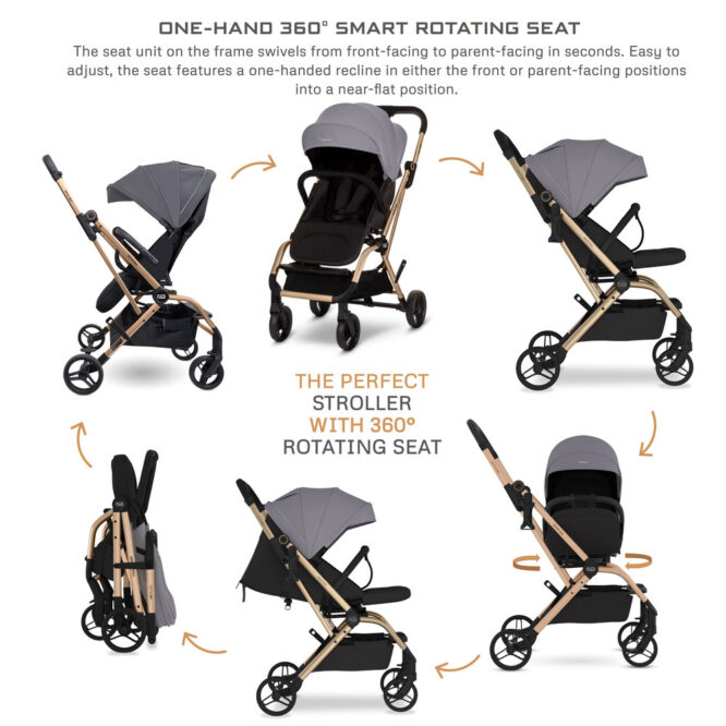 Neobreez Octa 360 Stroller (0-4Yrs) Max 22kg - Medium Gray