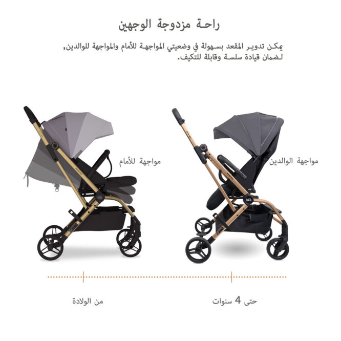 Neobreez Octa 360 Stroller (0-4Yrs) Max 22kg - Medium Gray