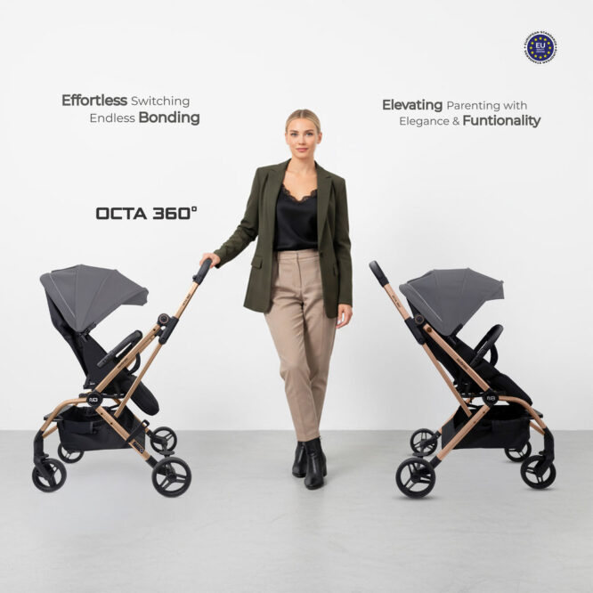 Neobreez Octa 360 Stroller (0-4Yrs) Max 22kg - Medium Gray
