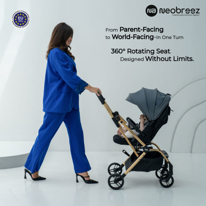 Neobreez Octa 360 Stroller (0-4Yrs) Max 22kg - Medium Gray