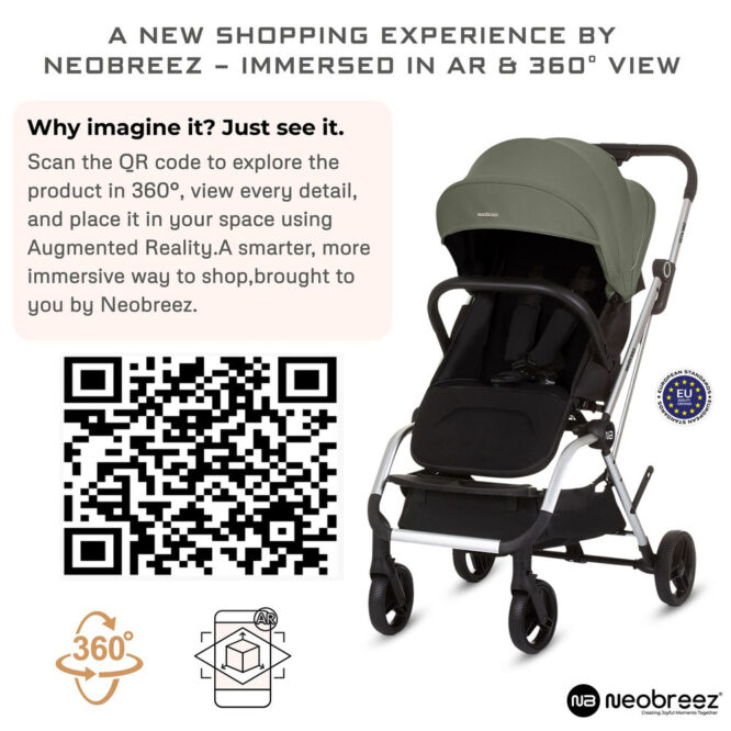 Neobreez Octa 360 Stroller (0-4Yrs) Max 22kg - Olive Green/Black