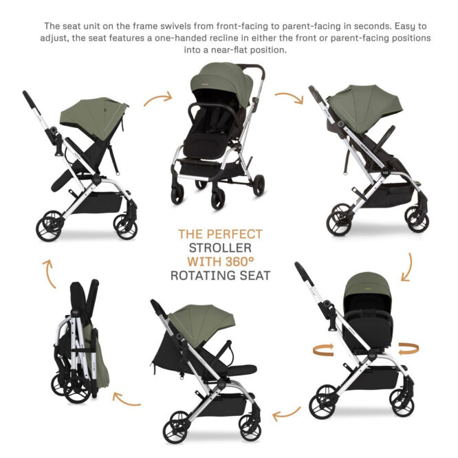 Neobreez Octa 360 Stroller (0-4Yrs) Max 22kg - Olive Green/Black