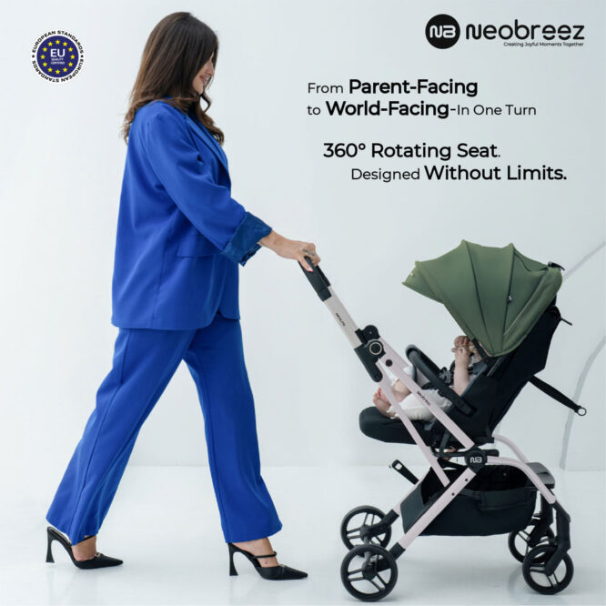 Neobreez Octa 360 Stroller (0-4Yrs) Max 22kg - Olive Green/Black