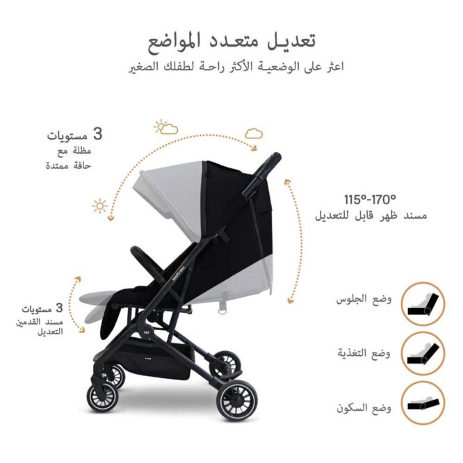 Neobreez Litex Compact Stroller (0-3Yrs) Max 15kg - Black