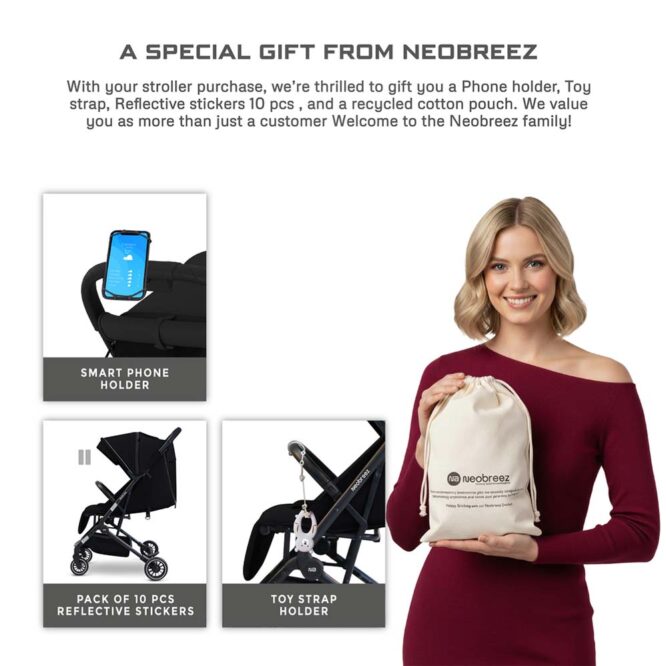 Neobreez Litex Compact Stroller (0-3Yrs) Max 15kg - Black