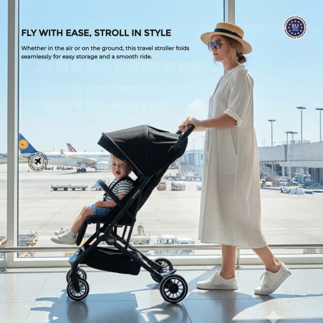 Neobreez Litex Compact Stroller (0-3Yrs) Max 15kg - Black