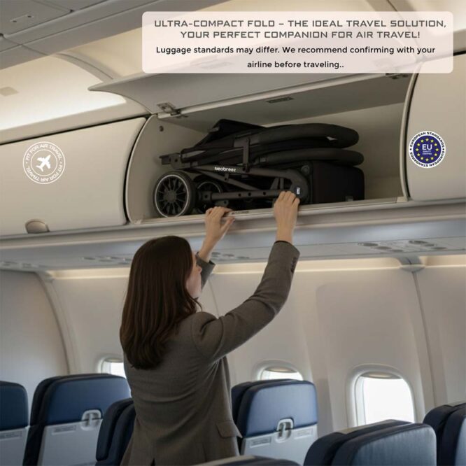 Neobreez Litex Compact Stroller (0-3Yrs) Max 15kg - Black