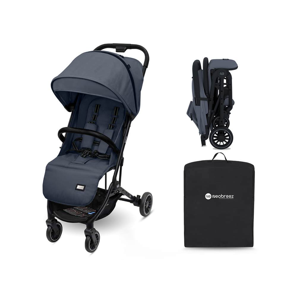 Neobreez Litex Compact Stroller (0-3Yrs) Max 15kg - Black Gray