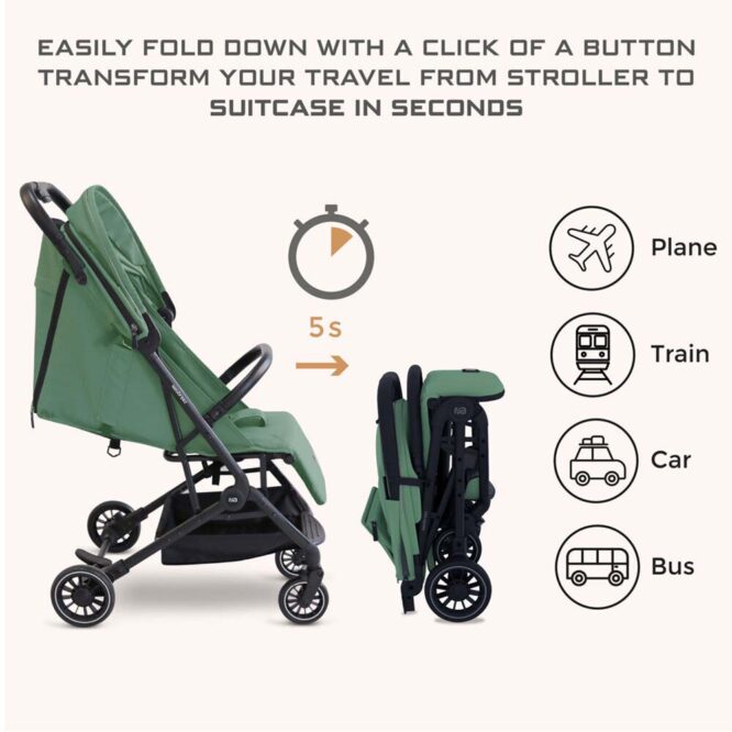 Neobreez Litex Compact Stroller (0-3Yrs) Max 15kg - Olive Green