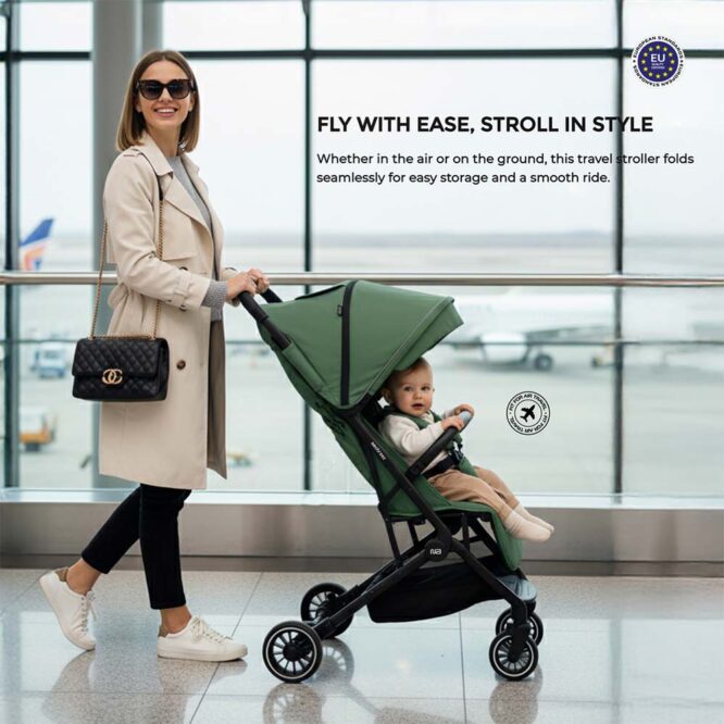 Neobreez Litex Compact Stroller (0-3Yrs) Max 15kg - Olive Green