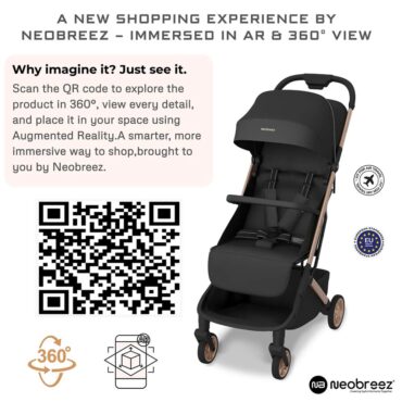 Neobreez Neolite Compact Stroller (0-4Yrs) Max 22kg - Black