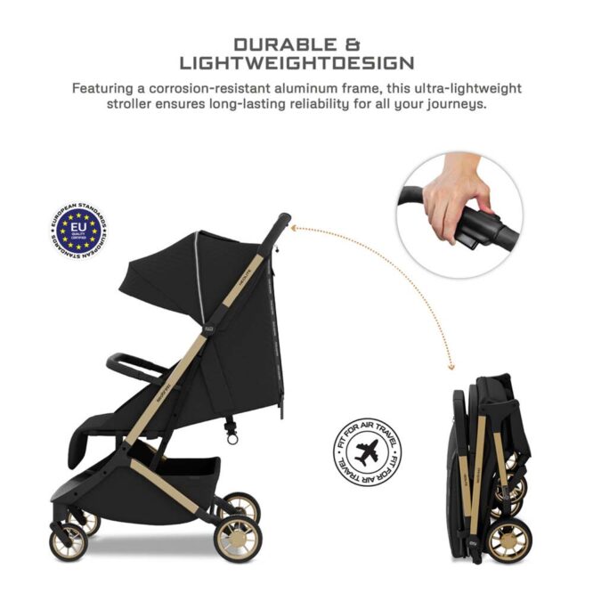 Neobreez Neolite Compact Stroller (0-4Yrs) Max 22kg - Black