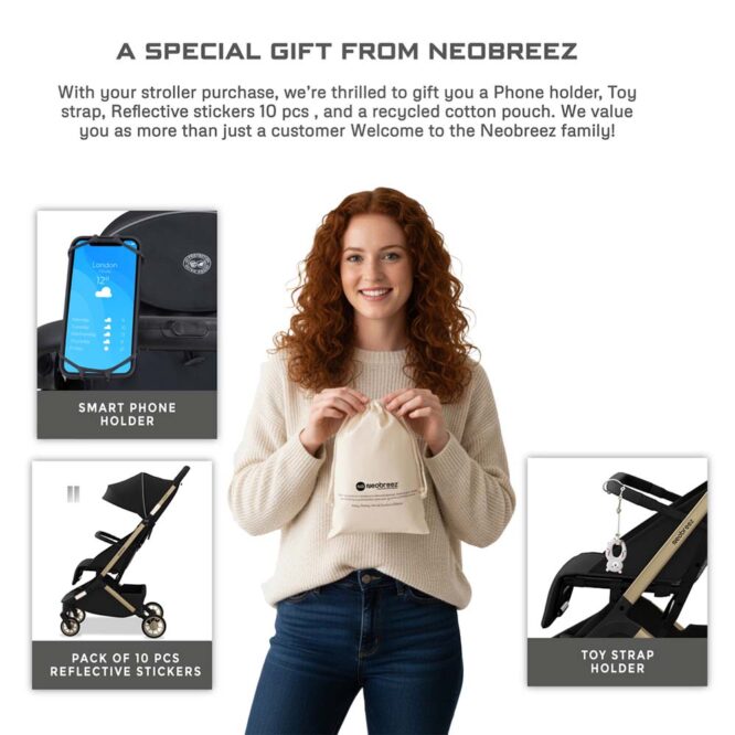 Neobreez Neolite Compact Stroller (0-4Yrs) Max 22kg - Black