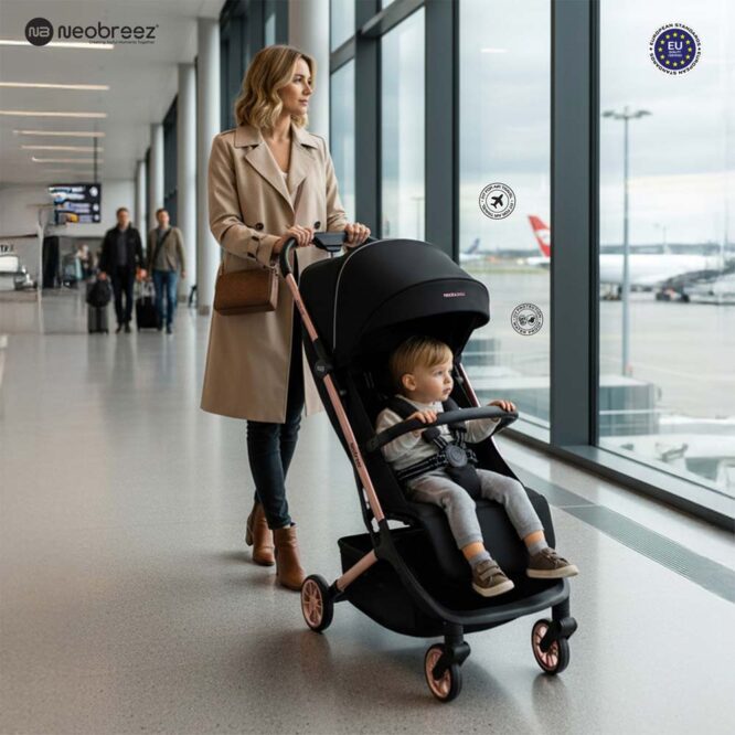 Neobreez Neolite Compact Stroller (0-4Yrs) Max 22kg - Black