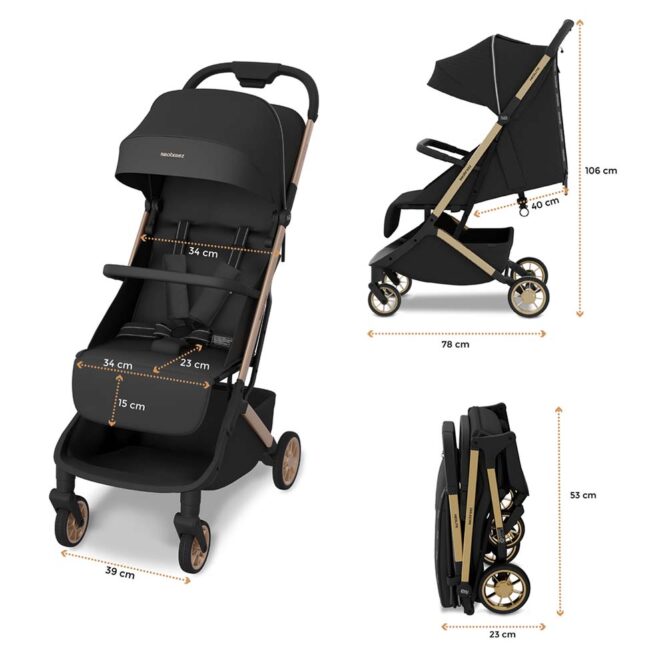 Neobreez Neolite Compact Stroller (0-4Yrs) Max 22kg - Black