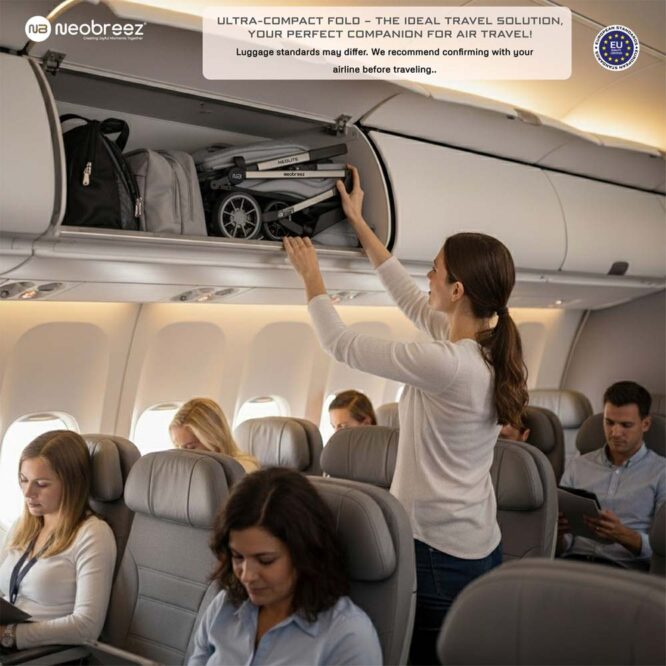 Neobreez Neolite Compact Stroller (0-4Yrs) Max 22kg - Dark Gray/Black